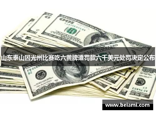 山东泰山因光州比赛吃六黄牌遭罚款六千美元处罚决定公布